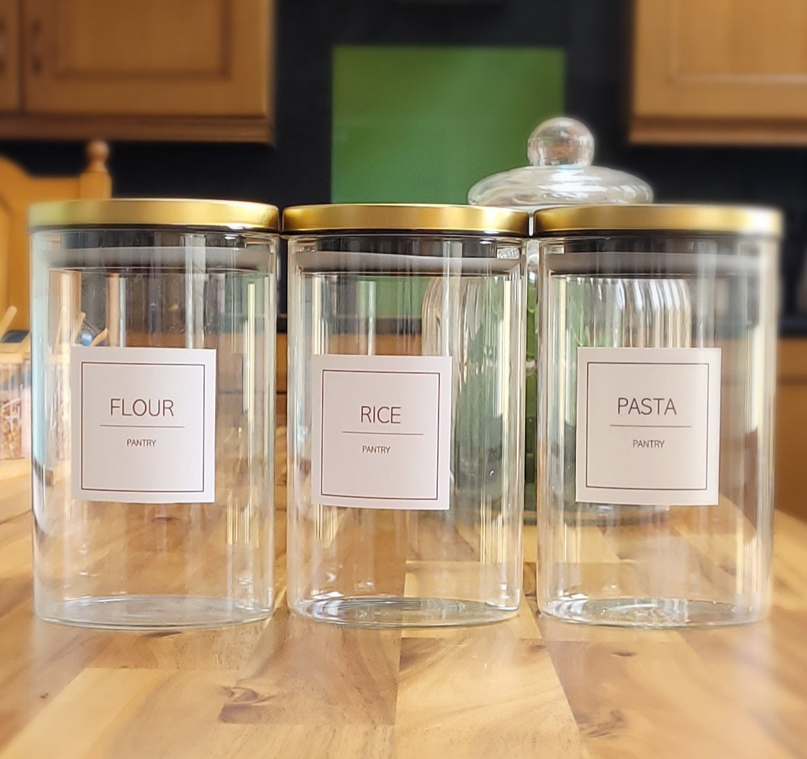 1L Minimalistic Glass Jars with Gold Lid