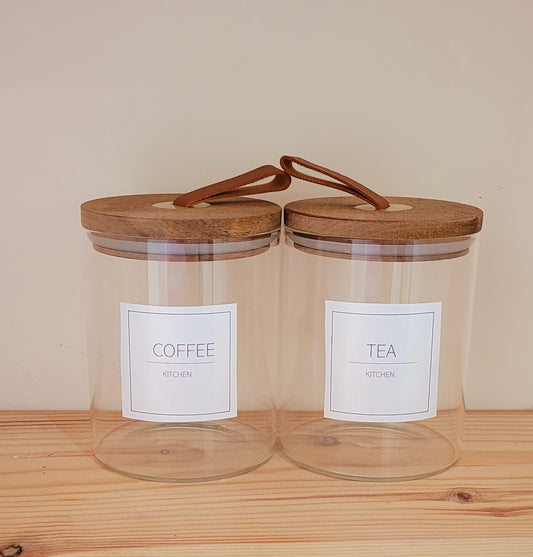 750ml Minimalistic Glass Jars - Leather Loop