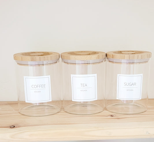 Minimalistic Glass Jars with Bamboo Lid 750ml