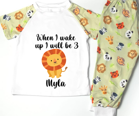 Personalised Zoo Animal Pyjamas