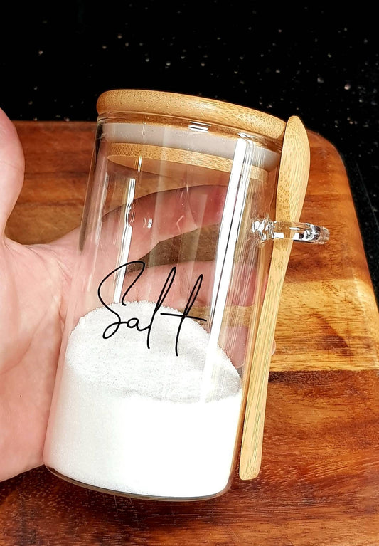 Bamboo lid Spice Jars with Spoon