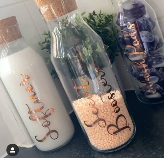 Glass Storage Bottle with Cork Lid - IL
