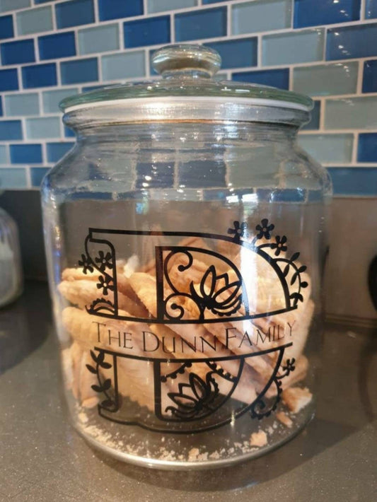 Family Name Glass Large Jar