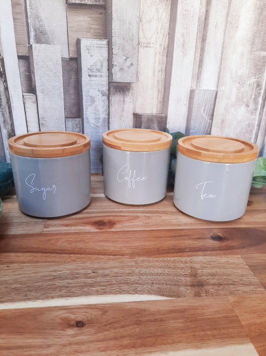 Tea Coffee Sugar Stackable Jars