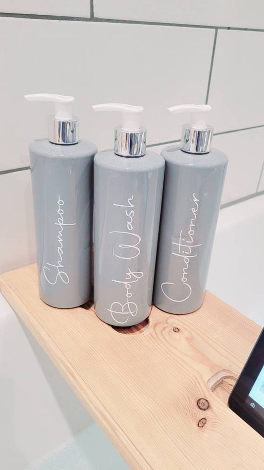 Grey Pump Bottles