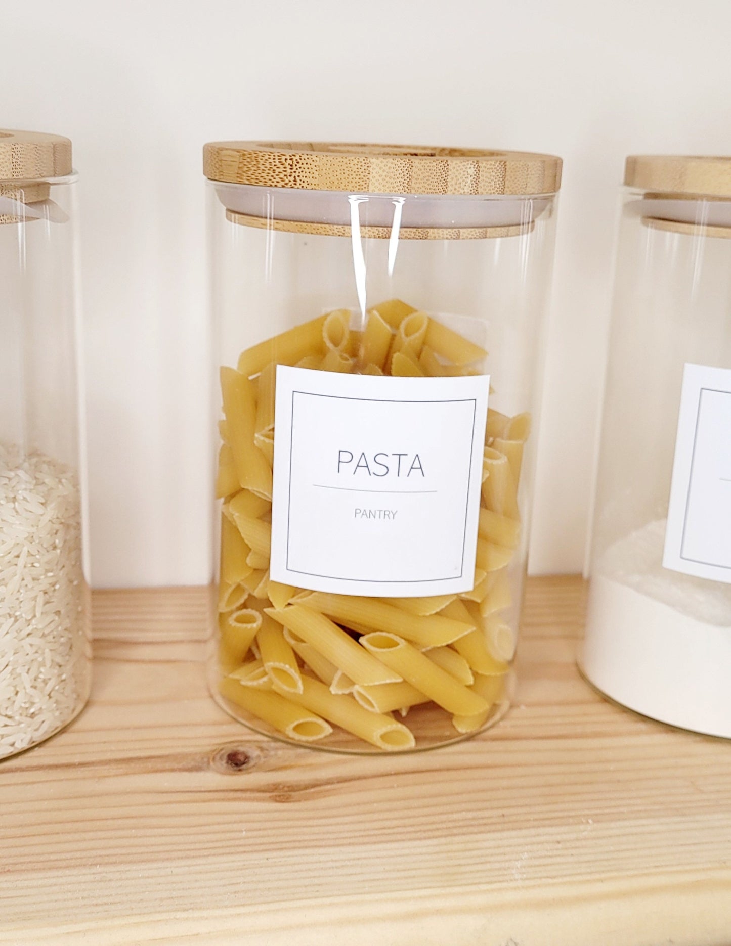 1L Minimalistic Glass Jars with Bamboo Lid