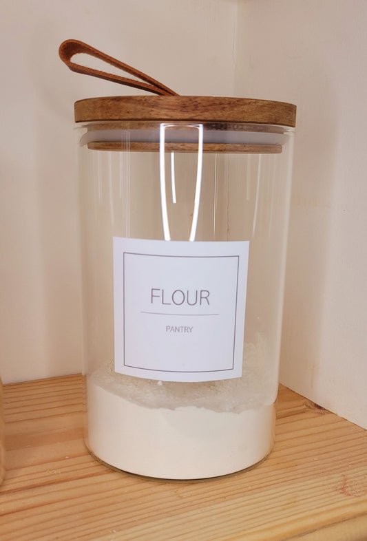 1L Minimalistic Glass Jars with Leather Loop Lid