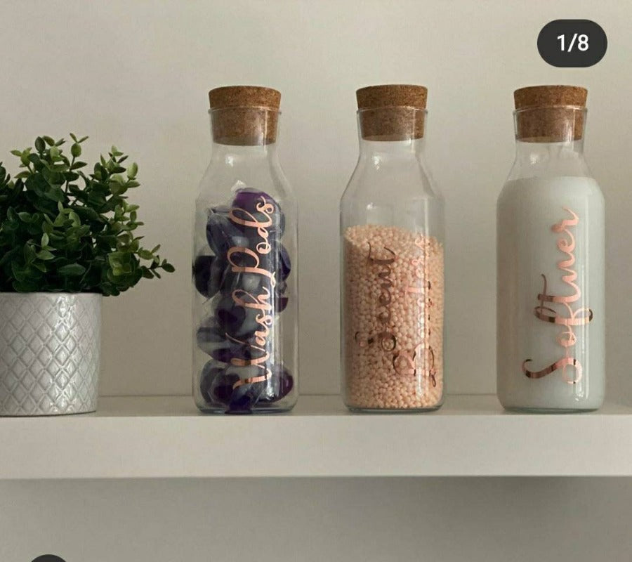Glass Storage Bottle with Cork Lid - IL