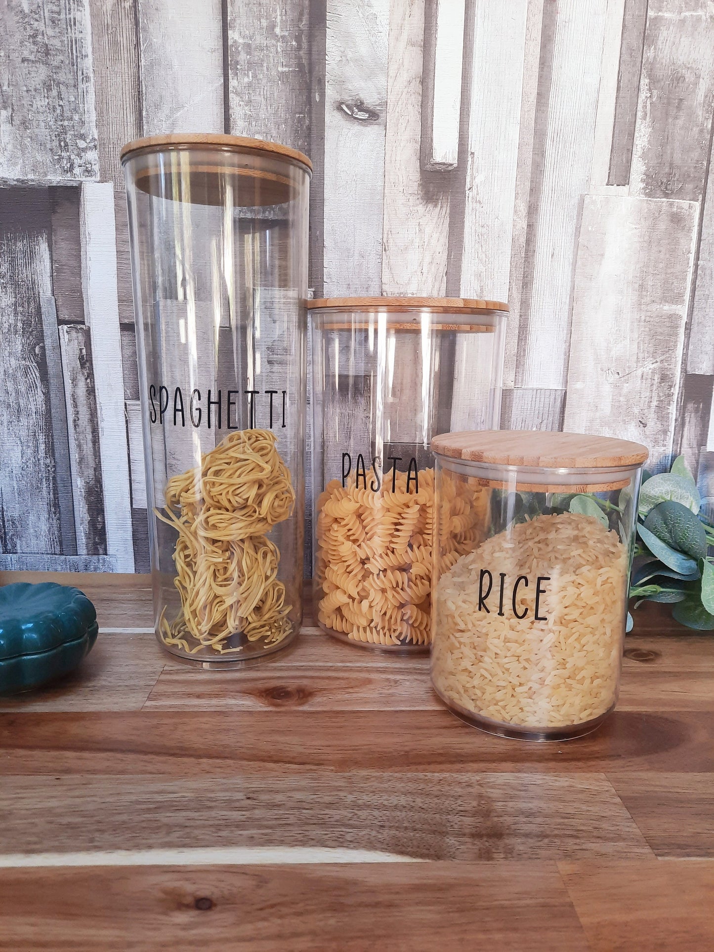 Plastic Jars with Bamboo Lid