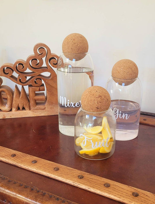 Cork Ball Glass Bottle Storage Jar