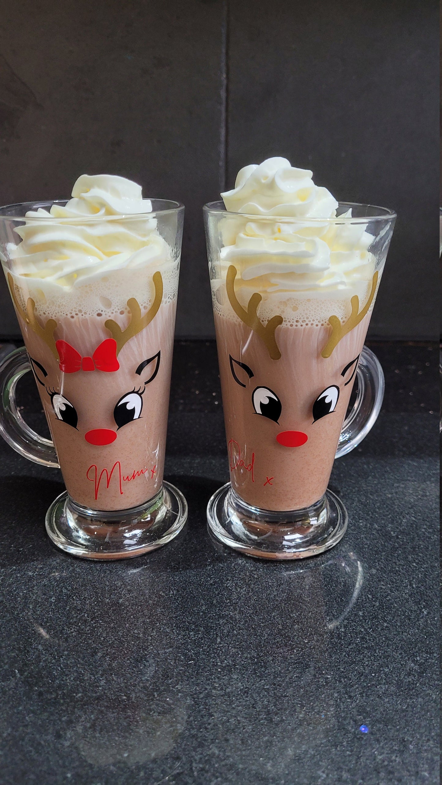 Personalised Christmas Rudolph Latte Glass
