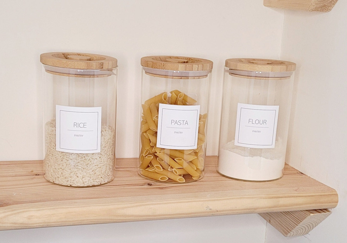 1L Minimalistic Glass Jars with Bamboo Lid